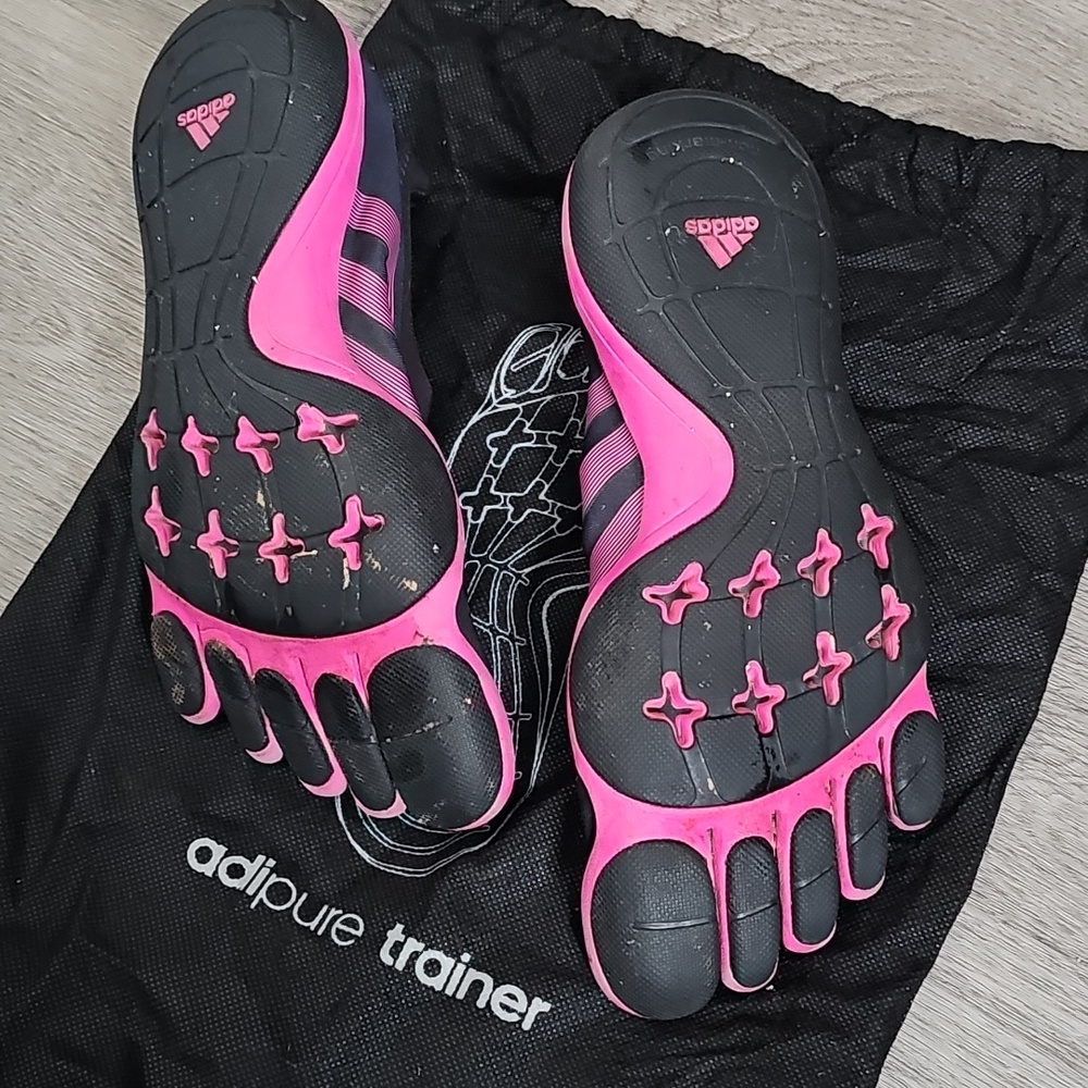 adidas Black & Pink Five-Toe Adipure Barefoot Shoes - Picture 3 of 4